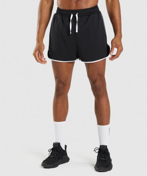 Men's Gymshark Recess 3" Shorts Black | NZ 4OCBGX